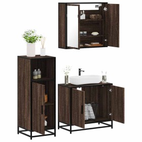 Set de muebles baño 3 pzas madera contrachapada roble