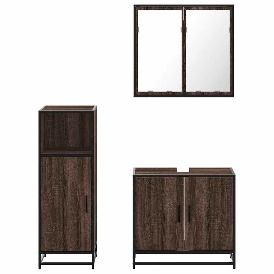 Set de muebles baño 3 pzas madera contrachapada roble
