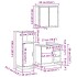 Set de muebles de baño 3 pzas madera contrachapada gris