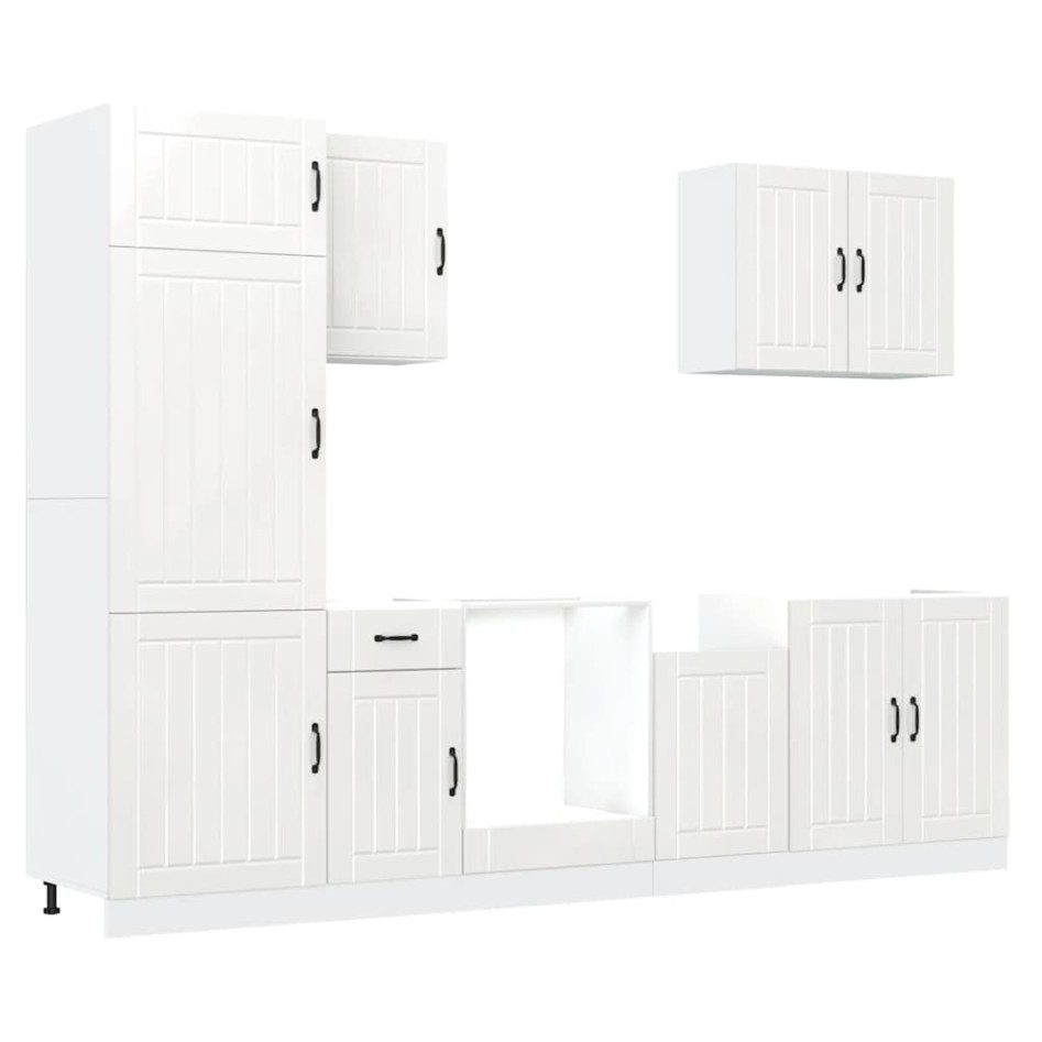 Mueble de cocina Kalmar blanco 7 piezas madera