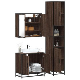 Set de muebles baño 3 pzas madera contrachapada roble