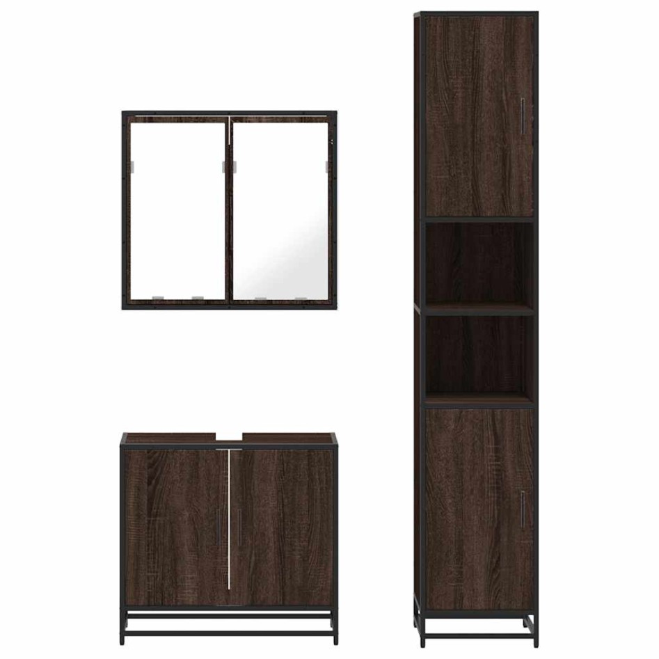 Set de muebles baño 3 pzas madera contrachapada roble