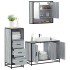 Set de muebles de baño 3 pzas madera contrachapada gris