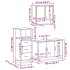 Set de muebles de baño 3 pzas madera contrachapada gris