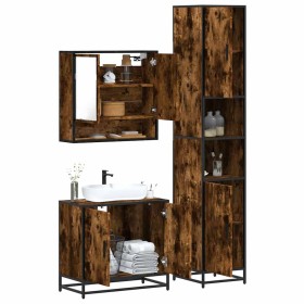 Set de muebles baño 3 pzas madera contrachapada roble