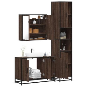 Set de muebles baño 3 pzas madera contrachapada roble