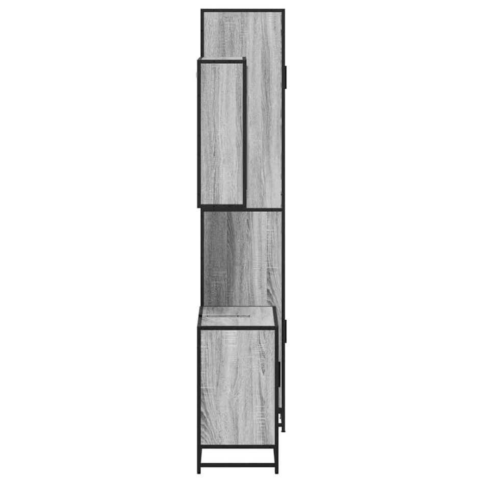 Set de muebles de baño 3 pzas madera contrachapada gris