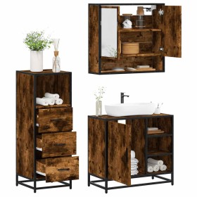 Set de muebles baño 3 pzas madera contrachapada roble
