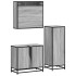 Set de muebles de baño 3 pzas madera contrachapada gris