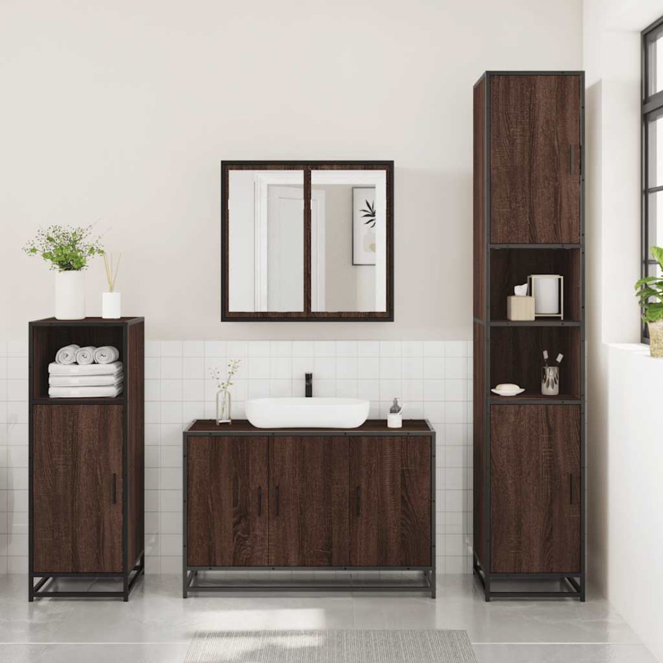 Set de muebles baño 3 pzas madera contrachapada roble