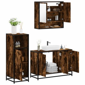 Set de muebles baño 3 pzas madera contrachapada roble