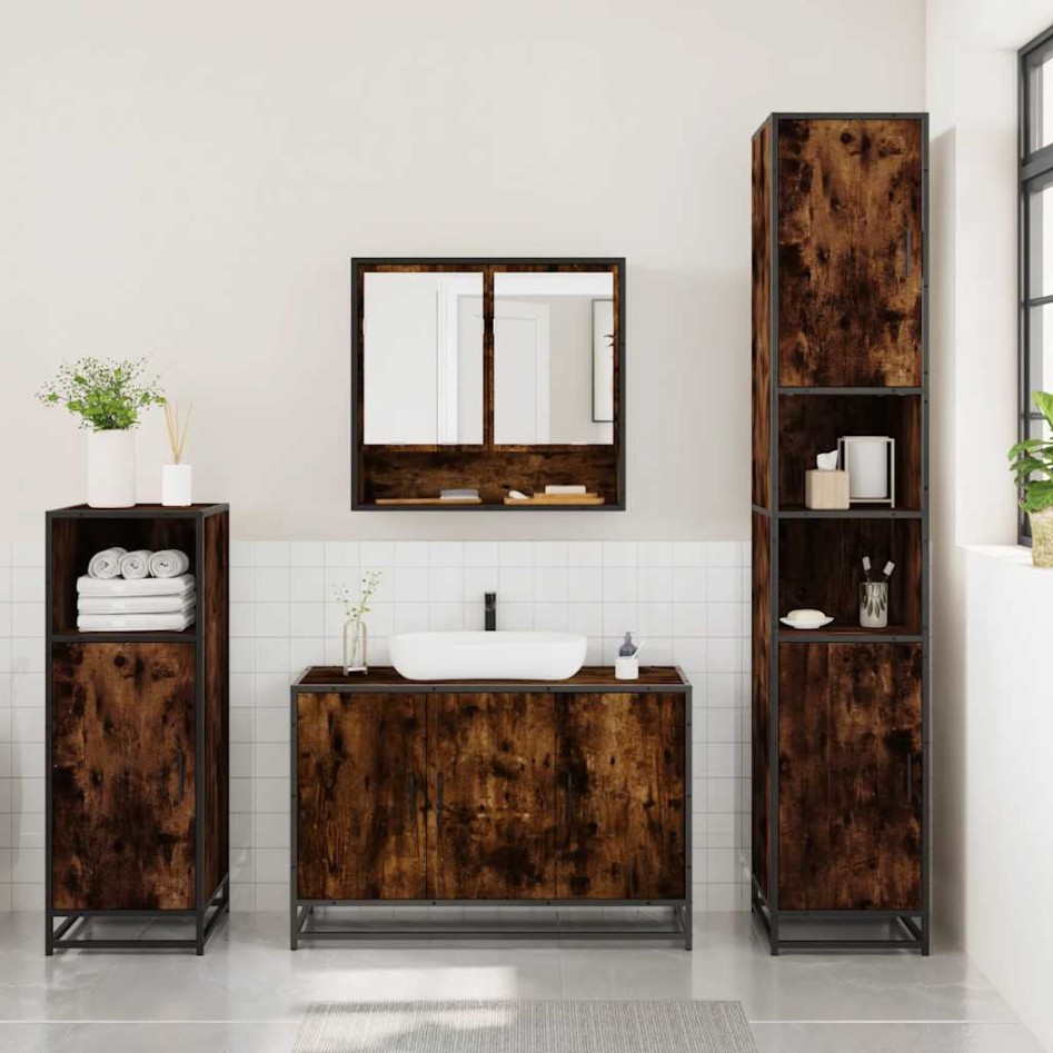 Set de muebles baño 3 pzas madera contrachapada roble