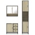 Set de muebles de baño 3 pzas madera contrachapada roble