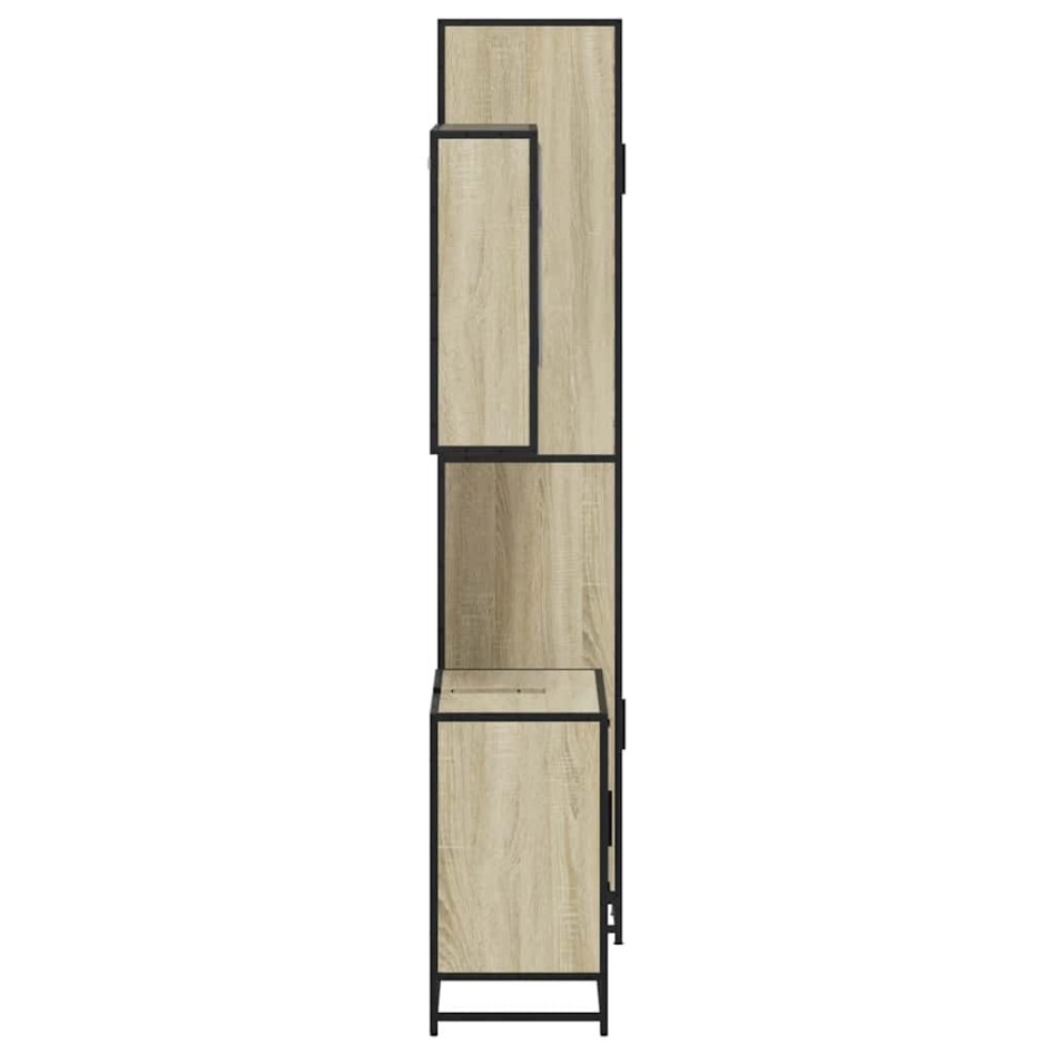 Set de muebles de baño 3 pzas madera contrachapada roble