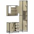 Set de muebles de baño 3 pzas madera contrachapada roble