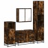 Set de muebles baño 4 pzas madera contrachapada roble