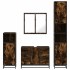 Set de muebles baño 4 pzas madera contrachapada roble