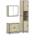 Set de muebles de baño 3 pzas madera contrachapada roble