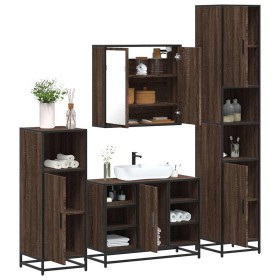 Set de muebles baño 4 pzas madera contrachapada roble