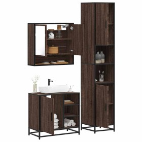 Set de muebles baño 3 pzas madera contrachapada roble