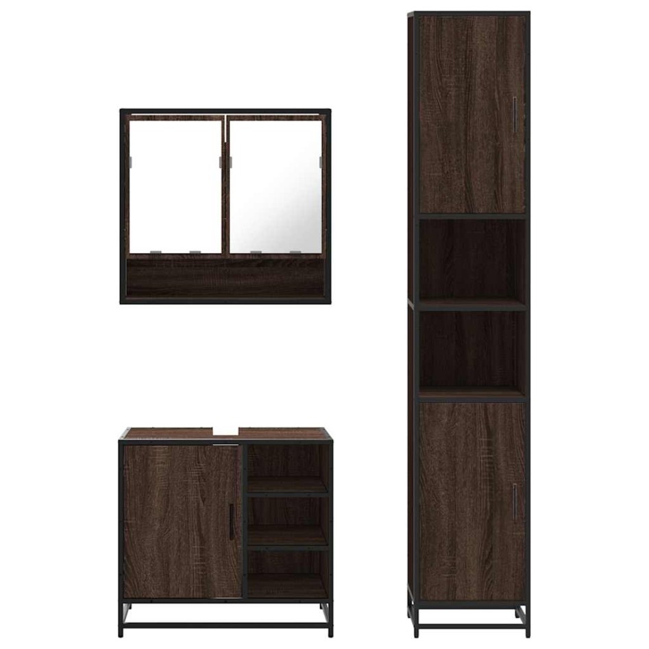 Set de muebles baño 3 pzas madera contrachapada roble