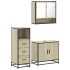 Set de muebles de baño 3 pzas madera contrachapada roble