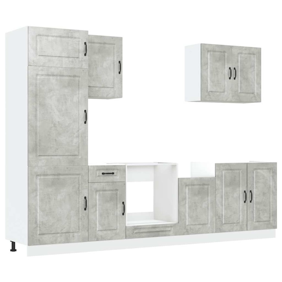 Mueble cocina Kalmar gris hormigón 7 pzas madera