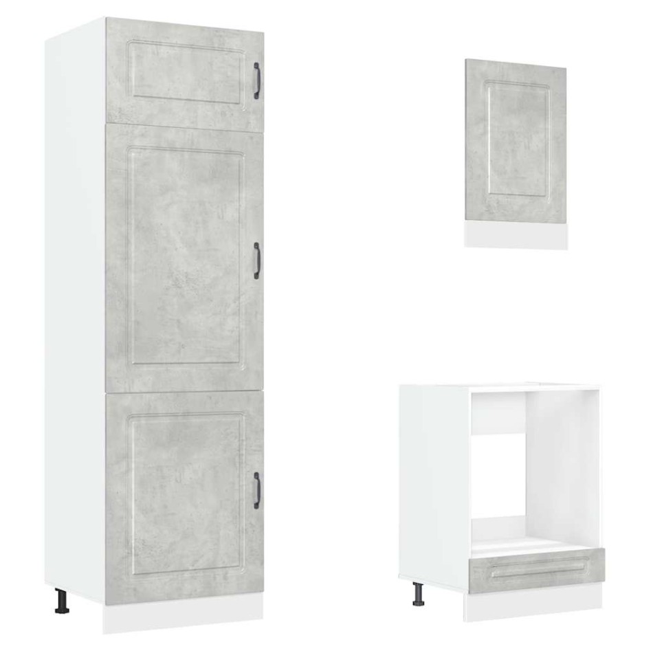 Mueble cocina Kalmar gris hormigón 7 pzas madera