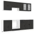 Mueble de cocina Kalmar negra 8 piezas madera