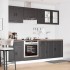 Mueble de cocina Kalmar negra 8 piezas madera