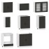 Mueble de cocina Kalmar negra 8 piezas madera