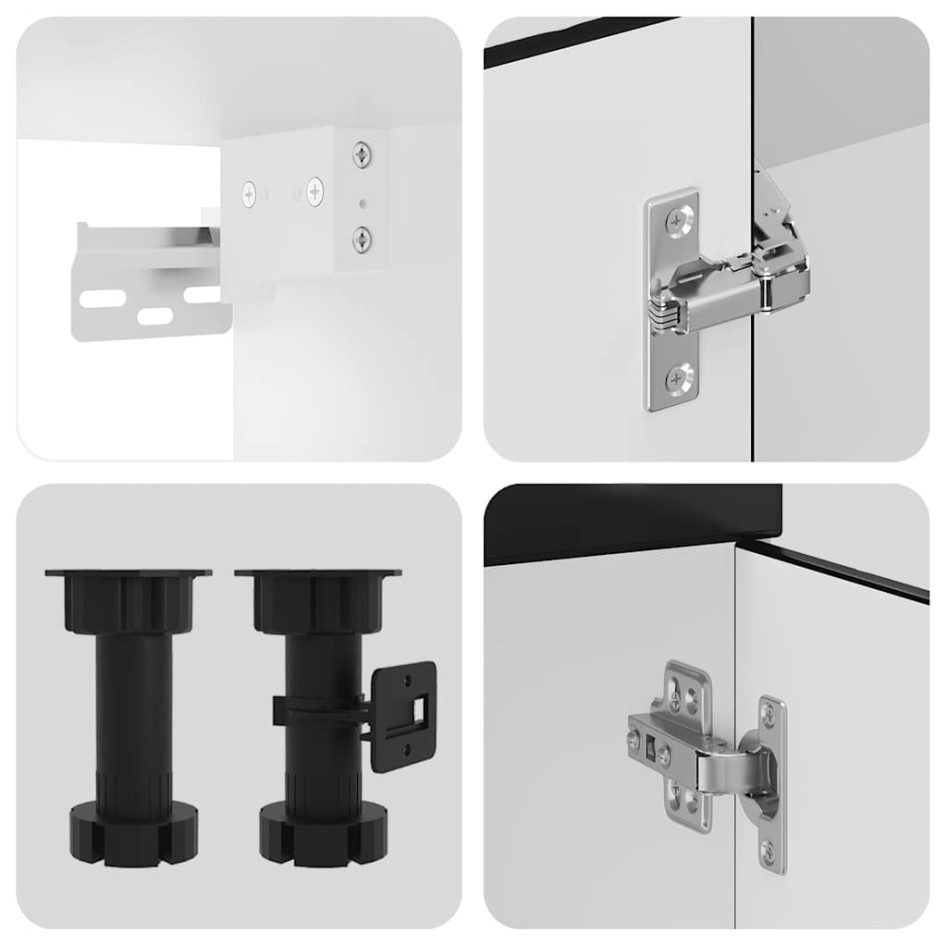 Mueble de cocina Kalmar negra 8 piezas madera