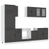 Mueble de cocina Kalmar negra 8 piezas madera