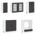 Mueble de cocina Kalmar negra 8 piezas madera