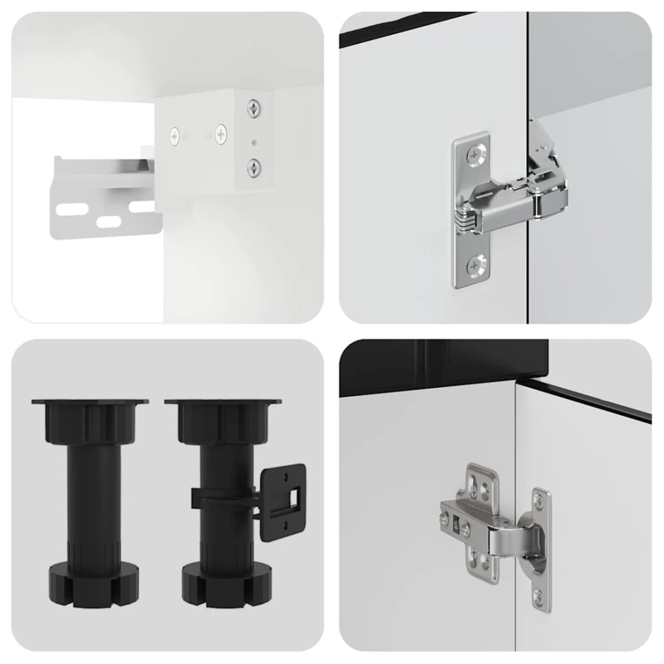 Mueble de cocina Kalmar negra 8 piezas madera