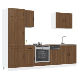 Mueble cocina Kalmar roble marrón 7 pzas madera