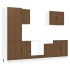 Mueble cocina Kalmar roble marrón 7 pzas madera
