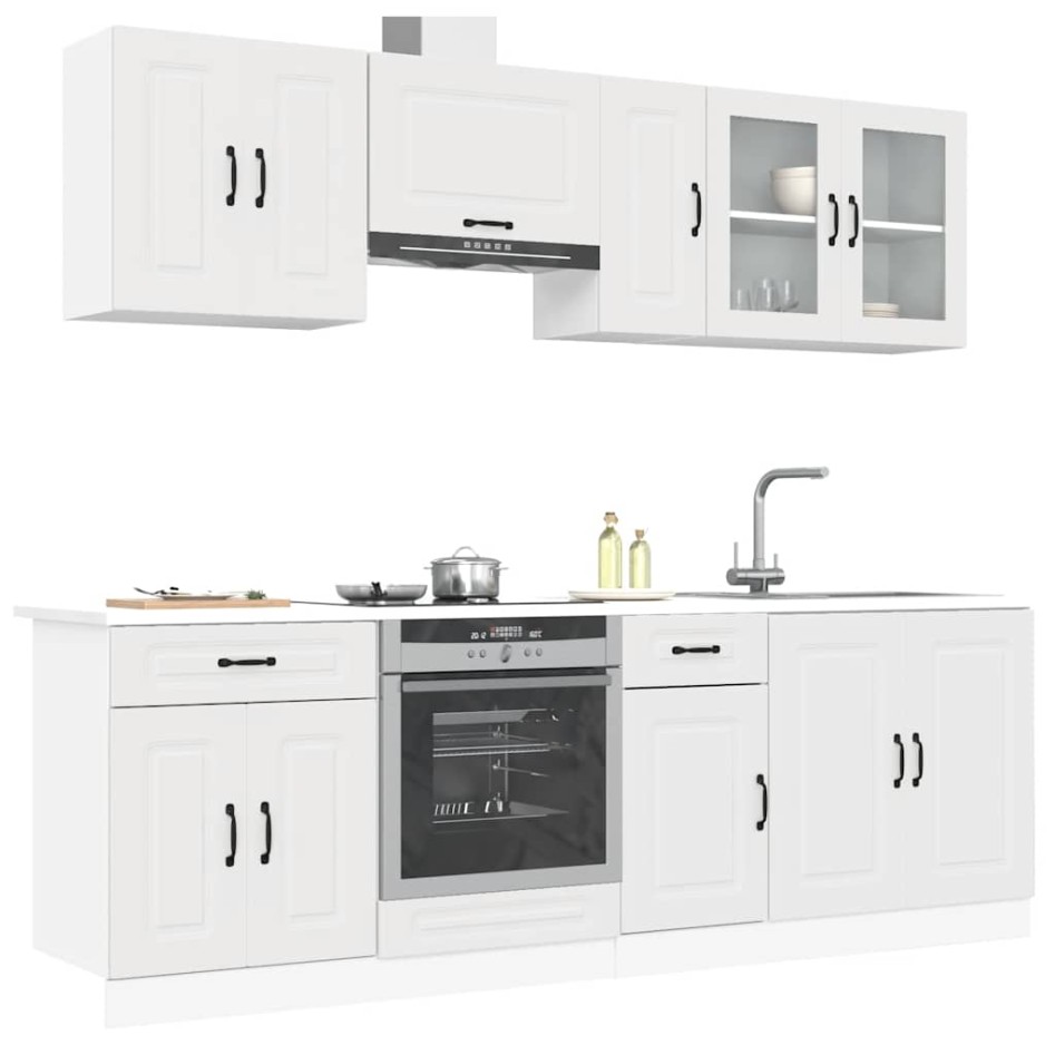 Mueble de cocina Kalmar blanco 8 piezas madera