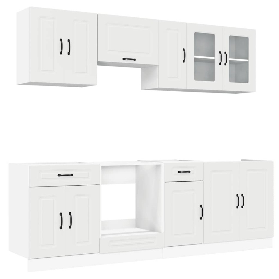 Mueble de cocina Kalmar blanco 8 piezas madera