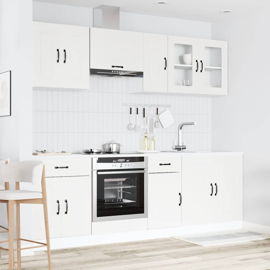 Mueble de cocina Kalmar blanco 8 piezas madera