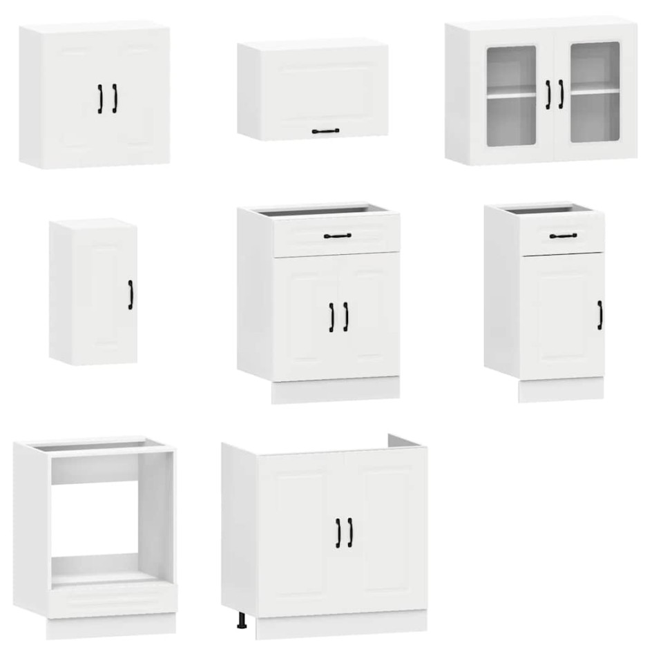 Mueble de cocina Kalmar blanco 8 piezas madera