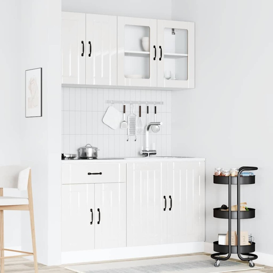 Mueble cocina Kalmar blanco de alto brillo 4