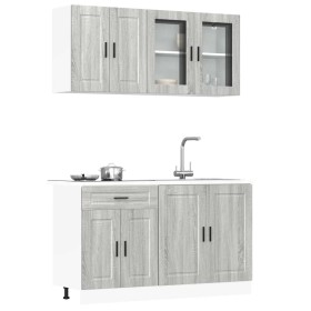 Mueble cocina Kalmar sonoma gris 4 pzas madera