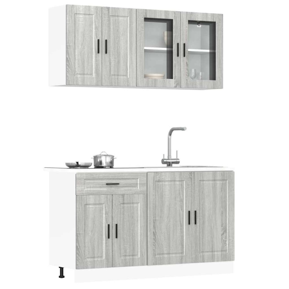 Mueble cocina Kalmar sonoma gris 4 pzas madera