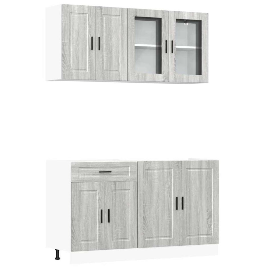 Mueble cocina Kalmar sonoma gris 4 pzas madera