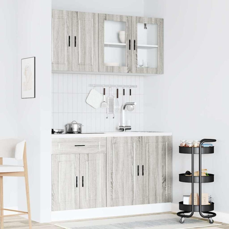 Mueble cocina Kalmar sonoma gris 4 pzas madera