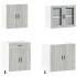 Mueble cocina Kalmar sonoma gris 4 pzas madera