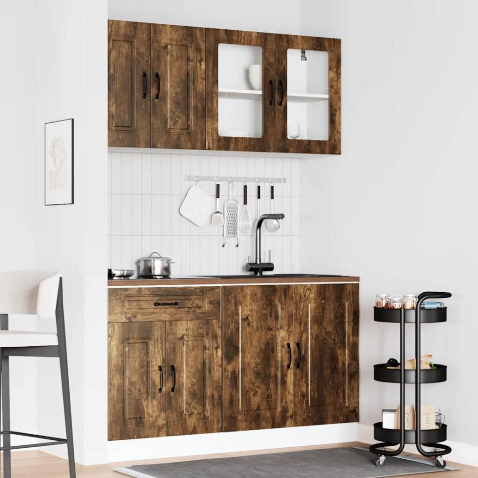 Mueble cocina Kalmar roble ahumado 4 pzas madera