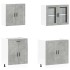Mueble cocina Kalmar gris hormigón 4 pzas madera
