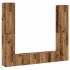 Muebles de TV de pared 6 uds madera vieja madera de